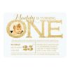 1St Birthday Gold Glitter One Photo Invitation Card