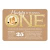 1St Birthday Gold Glitter One Photo Invitation Card