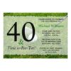 40Th Golf Birthday Party Invitation Card