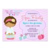 Adorable Pink Purple Spa Pampering Birthday Party Invitation Card