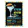 Adult Fun In Sun Pool Party Cocktail Invitation Card