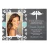 Aqua Chalkboard Nursing School Graduation Invitation Card