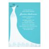 Aqua Wedding Gown Bridal Shower Invitation Card