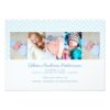 Baby Boy Zigzag Blue 5 Photo Birth Announcement Invitation Card