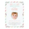 Baby Girl Vintage 1St Birthday Party Photo Invitation Card