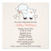 Baby Lamb Baby Shower Invitations Pink Gingham Square Invitation Card