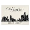 Bachelorette Party Invitations | Detroit Skyline Invitation Card