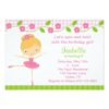 Ballerina Girl Birthday Party Invitation Card