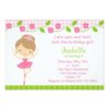 Ballerina Girl Birthday Party Invitation Card