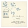 Birdcage And Love Birds Bridal Shower Light Blue Square Paper Invitation Card