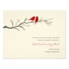Birds Silhouettes Wedding Reception Cards - Red - Invitation Card