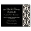 Black And Ivory Elegant Damask Save The Date Postcard