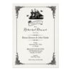 Black And Ivory Vintage Ship Rehearsal Dinner Invitation Card