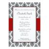 Black And Red Damask Bridal Shower Invitation Card