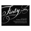Black And White 40Th Birthday Invitation Card