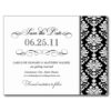 Black And White Elegant Damask Save The Date Postcard