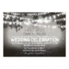 Black And White Garden Lights Rustic Wedding Invitation Card