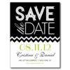 Black And White Modern Chevron Save The Date Postcard