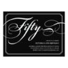 Black Elegant 50Th Birthday Invitation Card