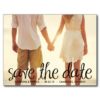 Black Handwritten Script Save The Date Postcard