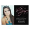 Black & Pink Sweet 16 Photo Invitation Card