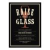 Black Vintage Raise Your Glass Party Invitation Card