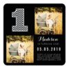 Black & White Chevron 1St Birthday Photo Cards Square Invitation Card