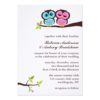 Blue And Pink Owls Wedding Invitation Card