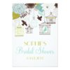 Blue Birdcages & Flowers Bridal Shower Invitation Card