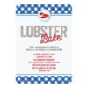 Blue Checks Lobster Bake Annual Summer Party Invitation Card