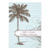 Blue Damask Tropical Palm Wedding Invitation Card