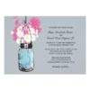 Blue Mason Jar Daisies And Wildflowers Wedding Invitation Card