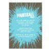 Blue Paintball Splatter Party Invitation Card