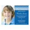 Blue Plaid Boy Photo First Holy Communion Invitation Card