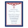 Blue Red Anchor Flourish Nautical Wedding Invitation Card