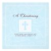 Blue Scroll Boy Christening Invitation Square Invitation Card