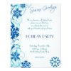 Blue Snowflake Holiday Party Invitation Card