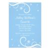 Blue Sweet 16 Winter Wonderland Swirl Snowflakes Invitation Card