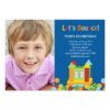 Bounce House Photo Birthday Invitation - Blue Invitation Card