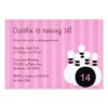 Bowling Birthday Party Invitation - Pink Invitation Card