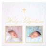 Boy And Girl Twins Photo Baptism Invitation Square Invitation Card