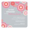 Bridal Shower Invitation | Pink Daisies Square Invitation Card