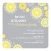 Bridal Shower Invitation | Yellow Gray Daisy Square Invitation Card