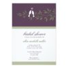 Bridal Shower Love Birds On Branches Plum Sage Invitation Card