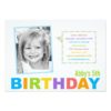 Bright And Colorful Photo Birthday Invitation Card