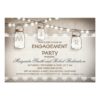 Burlap And Mason Jars Engagement Party Invitation Card