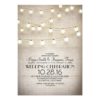 Burlap Lace & String Lights Rustic Wedding Invitation Card