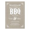 Burlap Rustic Vintage Rehearsal Dinner Bbq Invitation Card