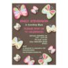 Butterfly Birthday Party Invitation Pink & Brown Invitation Card