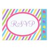 Candy Stripes Bat Mitzvah Rsvp Paper Invitation Card